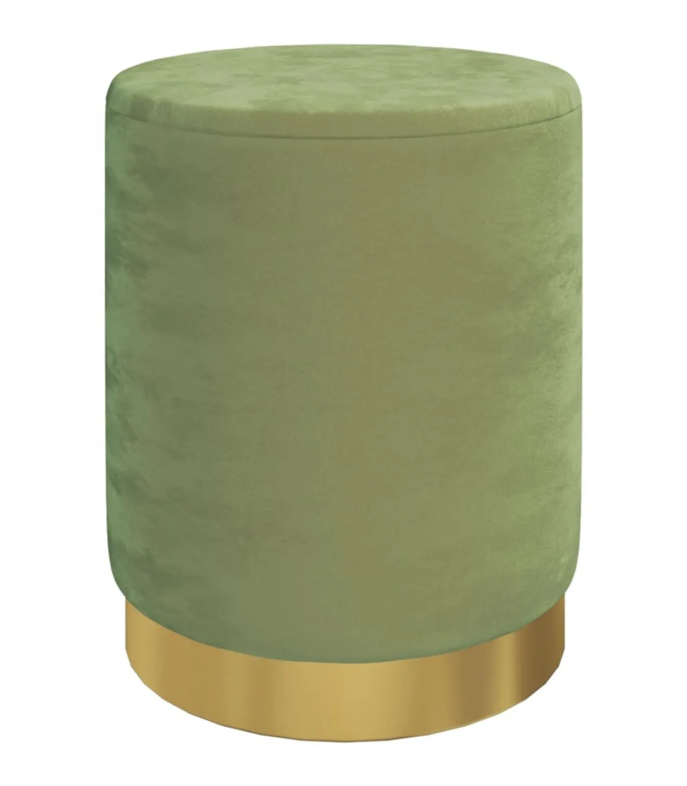 Hocker met opbergruimte rond fluweel 31 x 37 cm mosterdgroen Stoelen