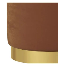 Hocker met opbergruimte rond fluweel 31 x 37 cm bruin Stoelen