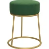 Hocker rond fluweel groen Stoelen
