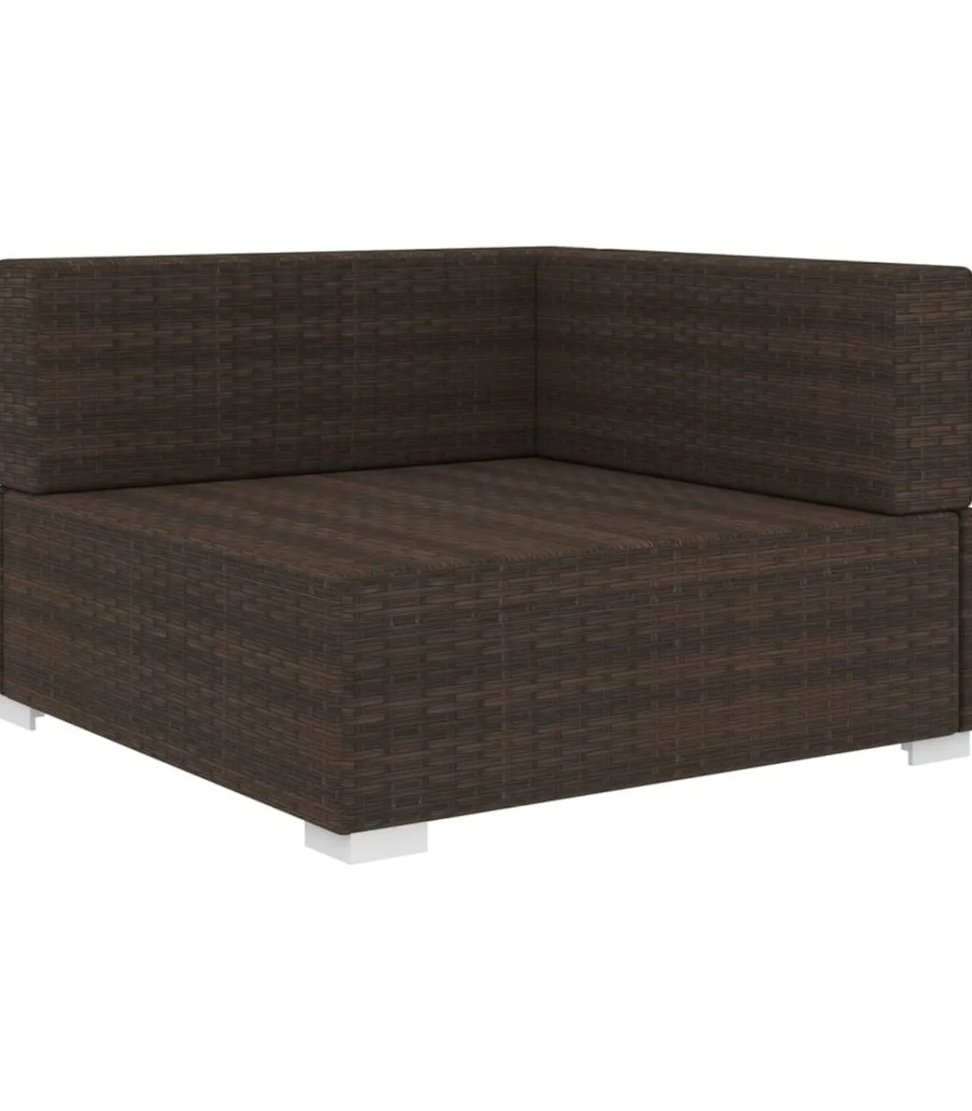 New Hoekbank 1 st met kussens poly rattan bruin Tuinmeubelen