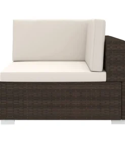 New Hoekbank 1 st met kussens poly rattan bruin Tuinmeubelen