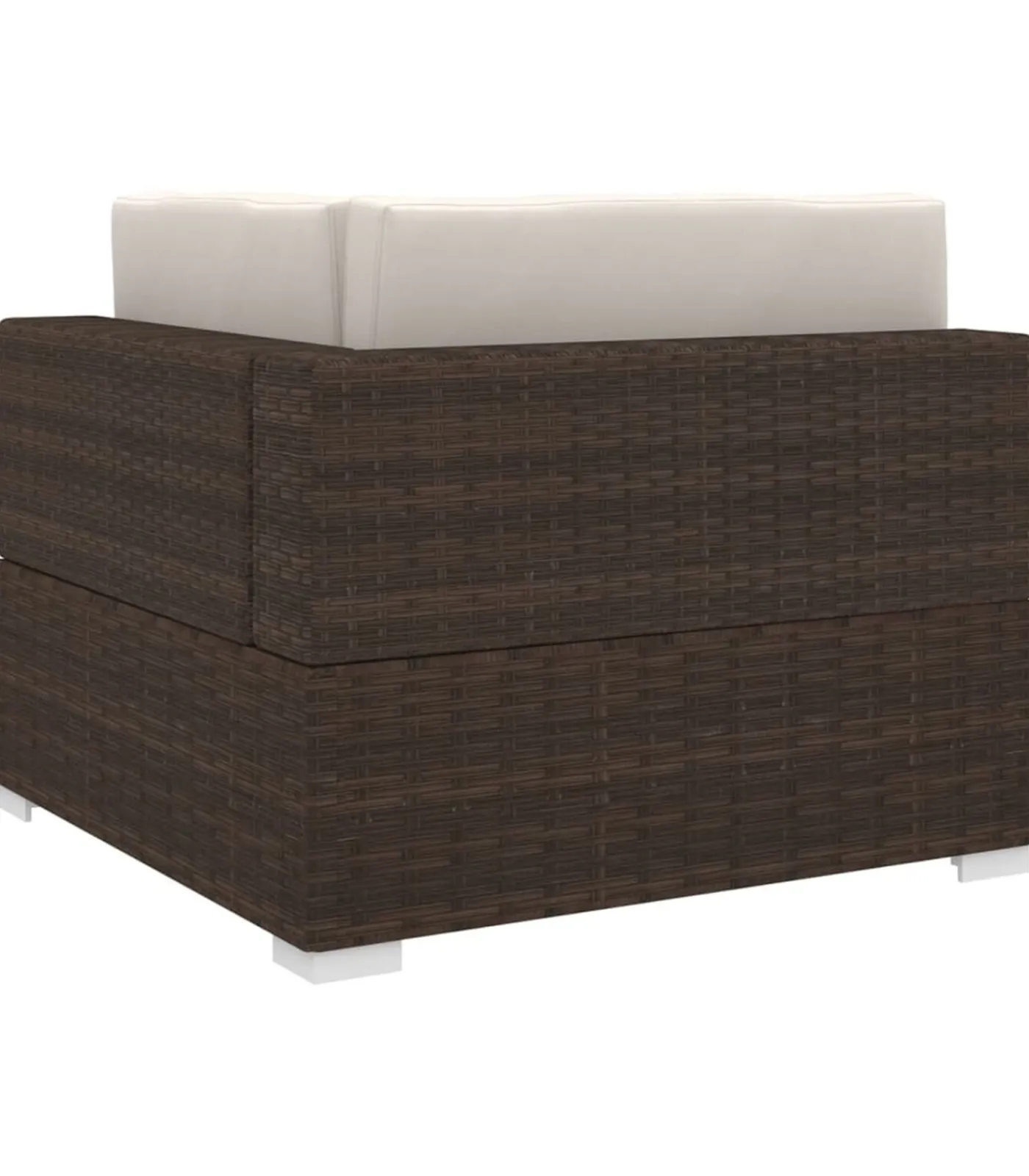 New Hoekbank 1 st met kussens poly rattan bruin Tuinmeubelen