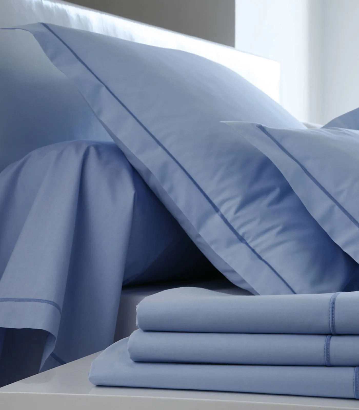 Clearance Hoeslaken bleu ciel - Perkaal Katoen Hoeslakens