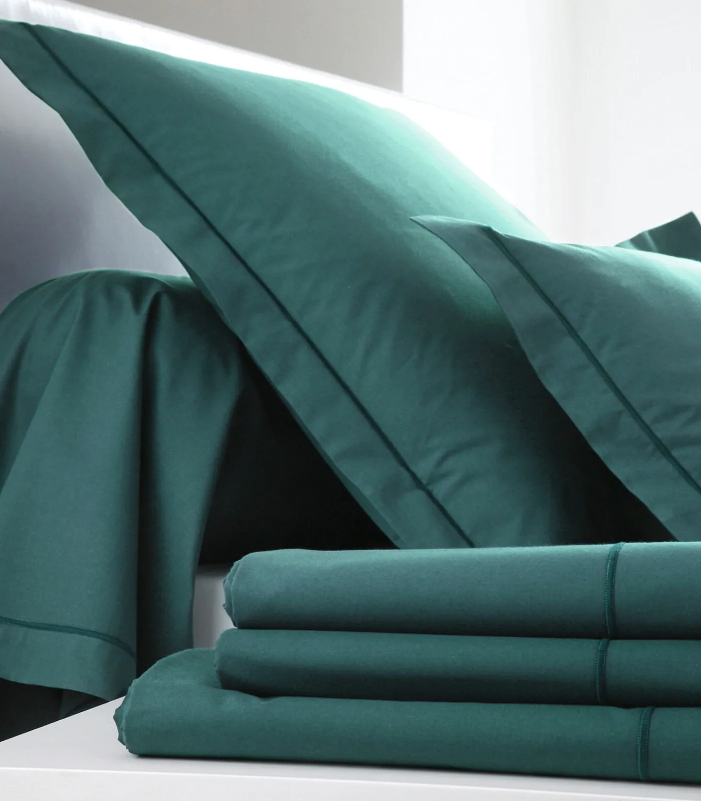 Hot Hoeslaken bleu paon - Satijn katoen Hoeslakens