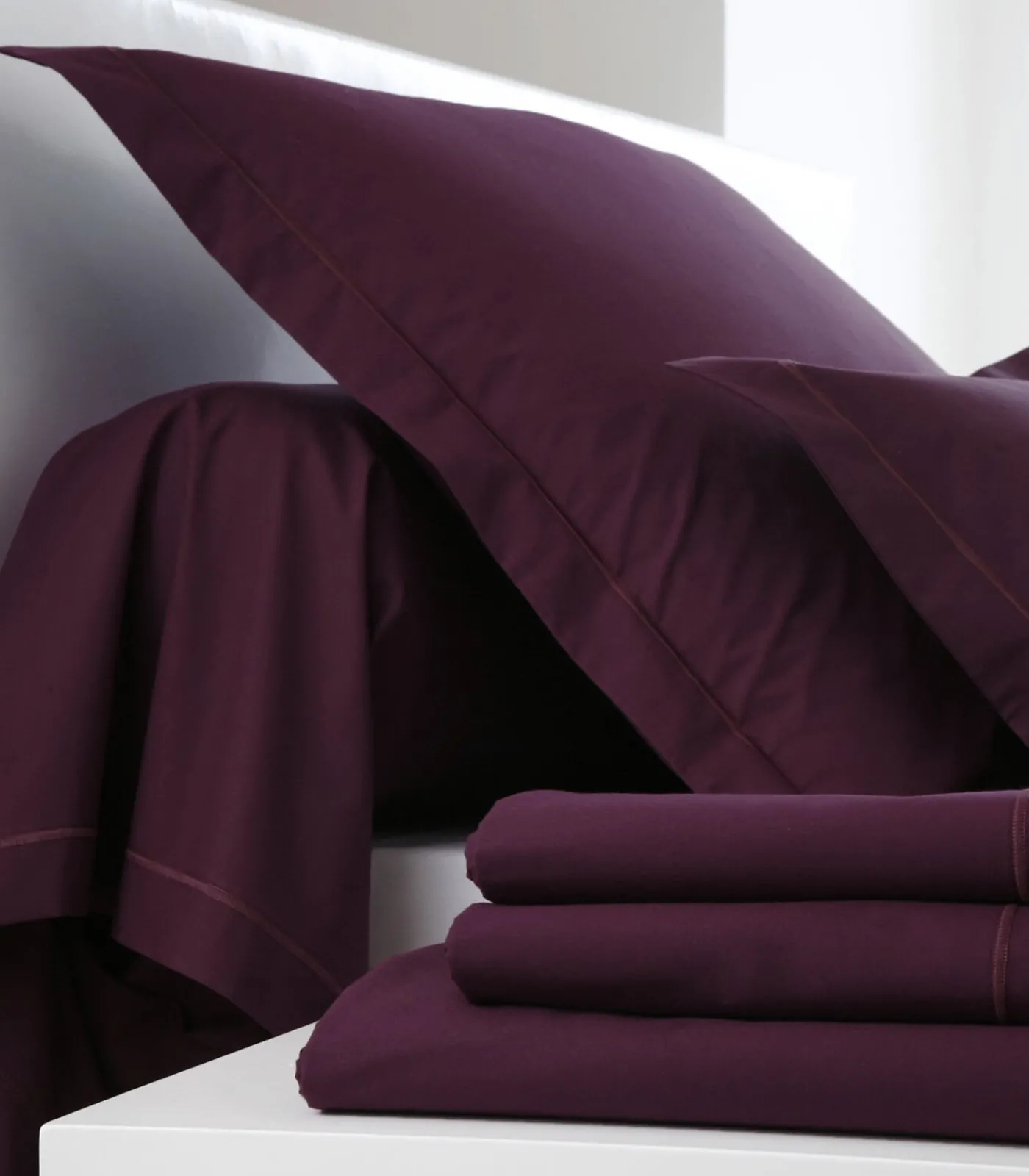 Clearance Hoeslaken cassis - Satijn katoen Hoeslakens