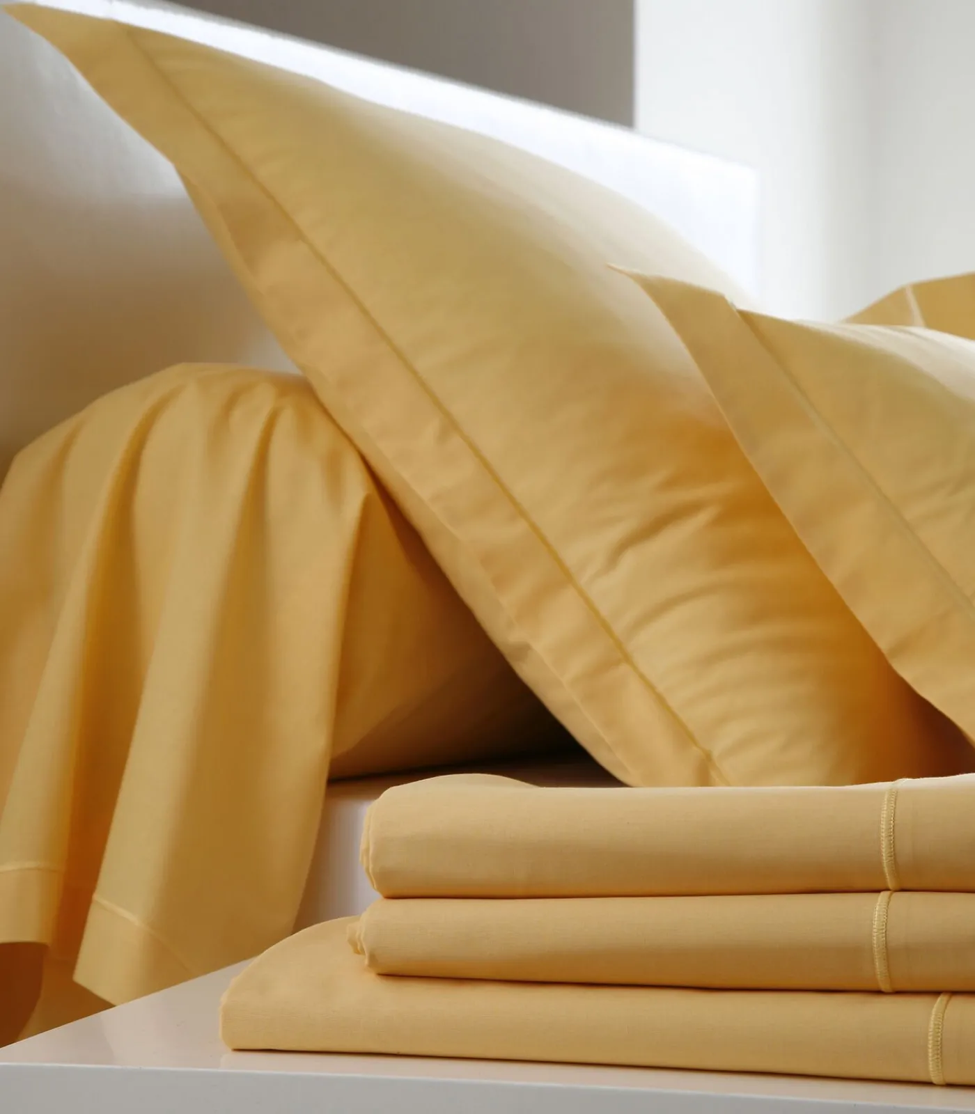 Outlet Hoeslaken miel - Satijn katoen Hoeslakens