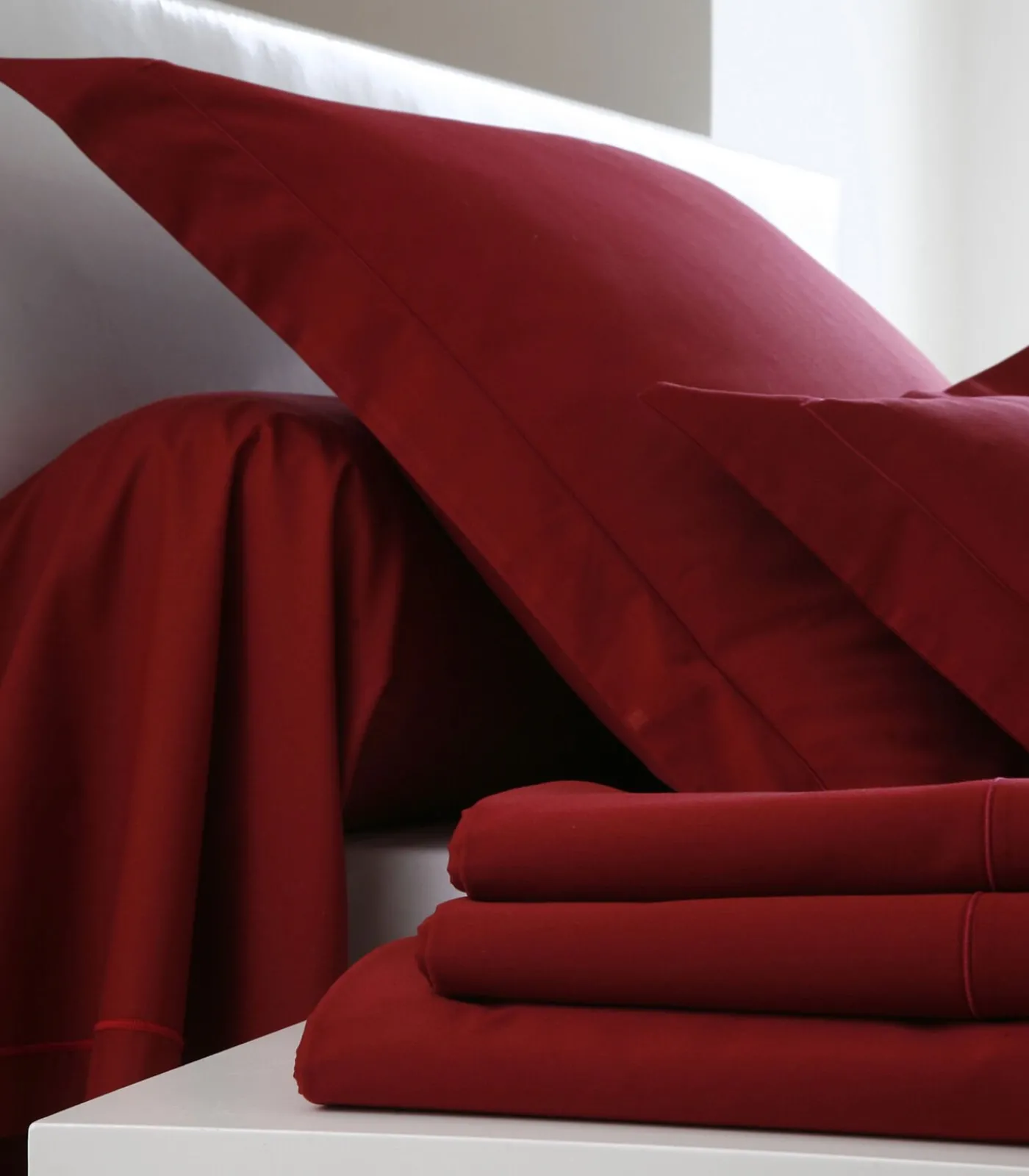Discount Hoeslaken rouge - Satijn katoen Hoeslakens