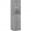 Online Hoge kast met glazen deur 35x37x142 cm grijs sonoma eikenkleur Meubels