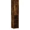 Sale Hoge kast 34,5x34x180 cm bewerkt hout gerookt eikenkleurig Meubels