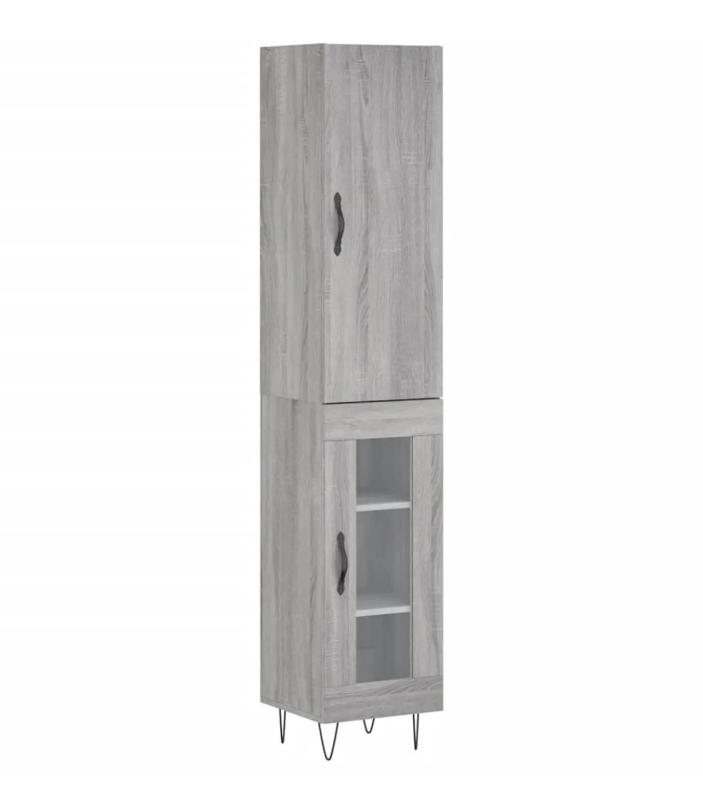 New Hoge kast 34,5x34x180 cm bewerkt hout grijs sonoma eikenkleurig Meubels