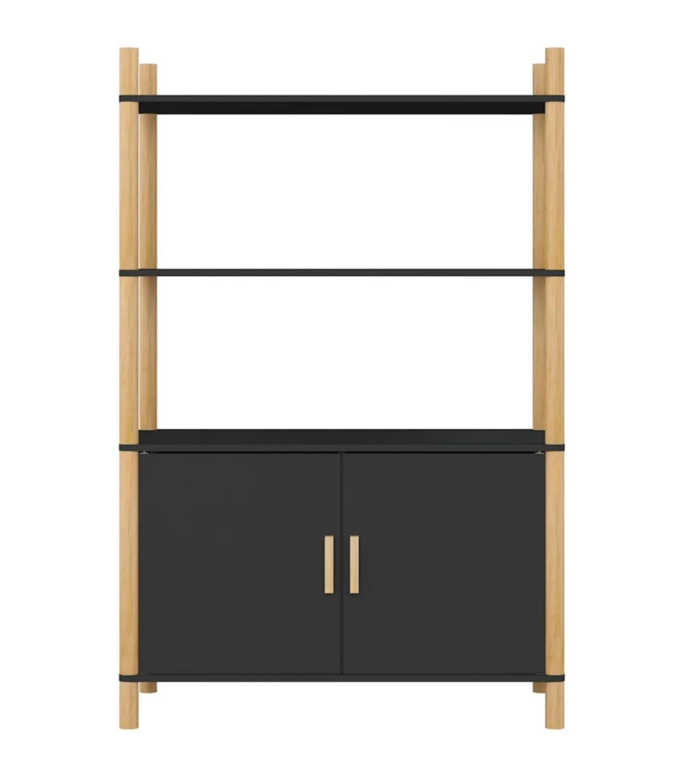 Clearance Hoge kast 80x40x121 cm bewerkt hout zwart Meubels