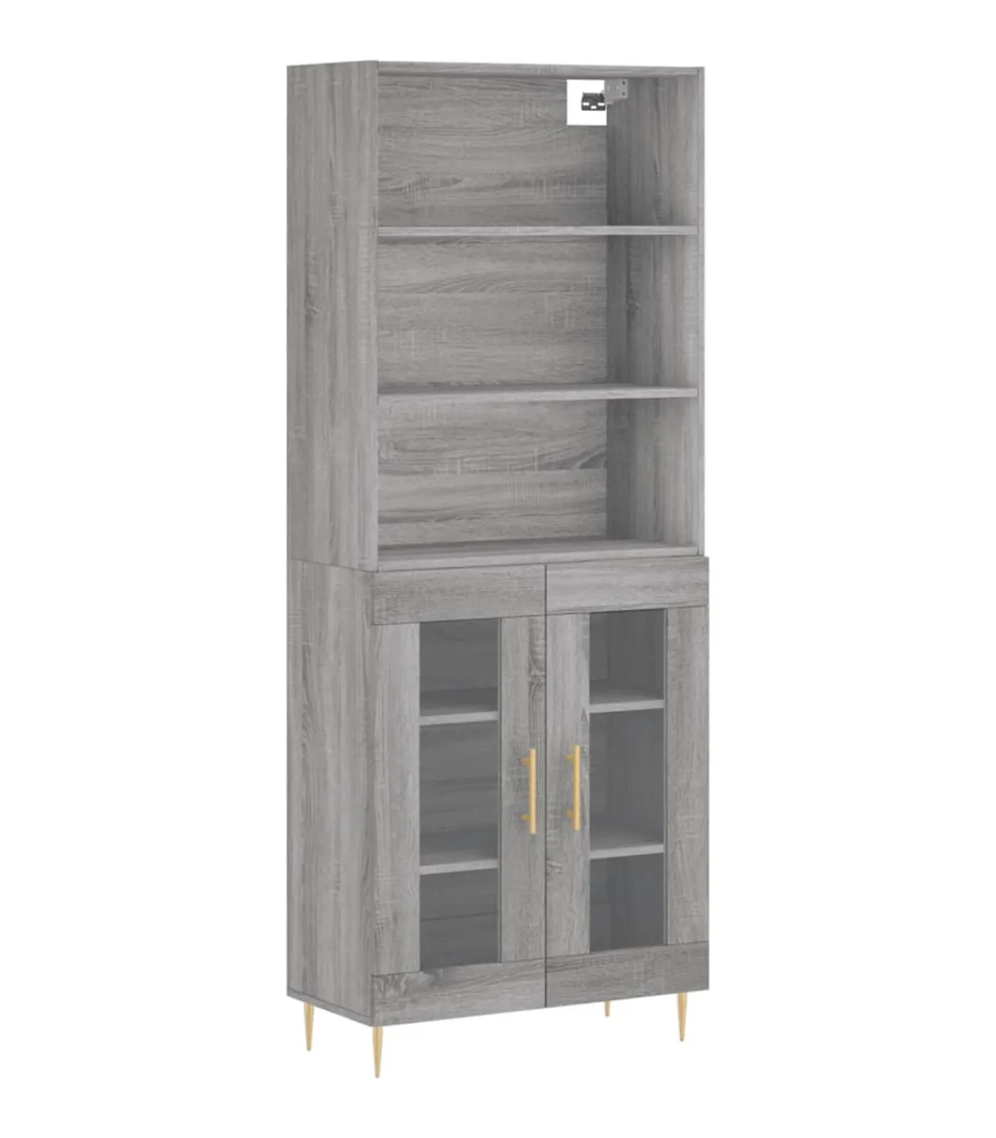 Hoge kast 69,5x34x180 cm bewerkt hout grijs sonoma eikenkleurig Meubels