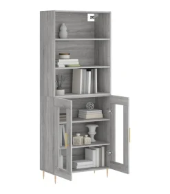 Hoge kast 69,5x34x180 cm bewerkt hout grijs sonoma eikenkleurig Meubels
