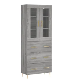 Hot Hoge kast 69,5x34x180 cm bewerkt hout grijs sonoma eikenkleurig Meubels