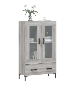 Best Hoge kast 69,5x31x115 cm bewerkt hout grijs sonoma eikenkleurig Meubels