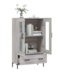 Best Hoge kast 69,5x31x115 cm bewerkt hout grijs sonoma eikenkleurig Meubels