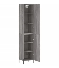 Best Hoge kast 34,5x34x180 cm bewerkt hout grijs sonoma eikenkleurig Meubels