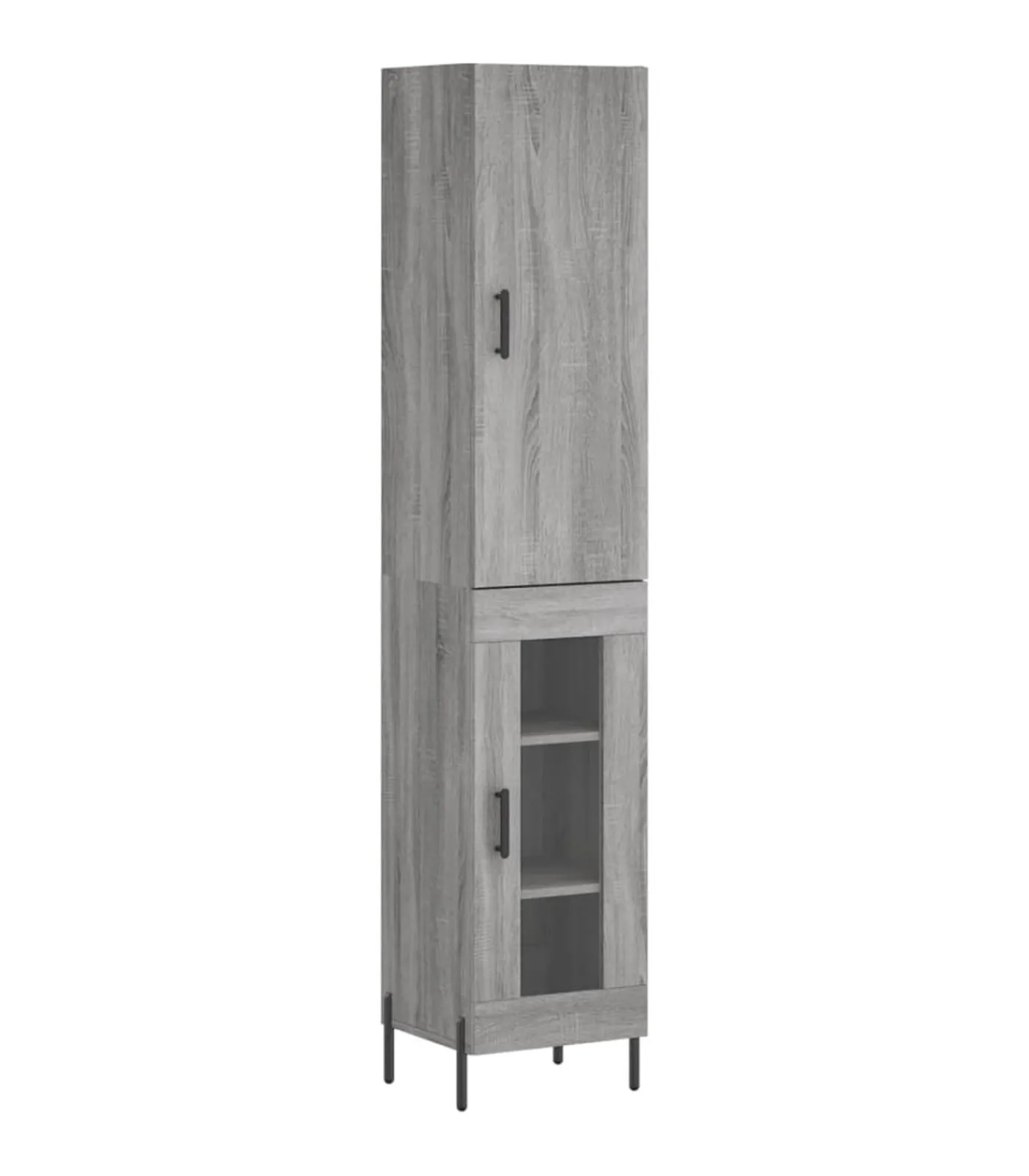 Clearance Hoge kast 34,5x34x180 cm bewerkt hout grijs sonoma eikenkleurig Meubels