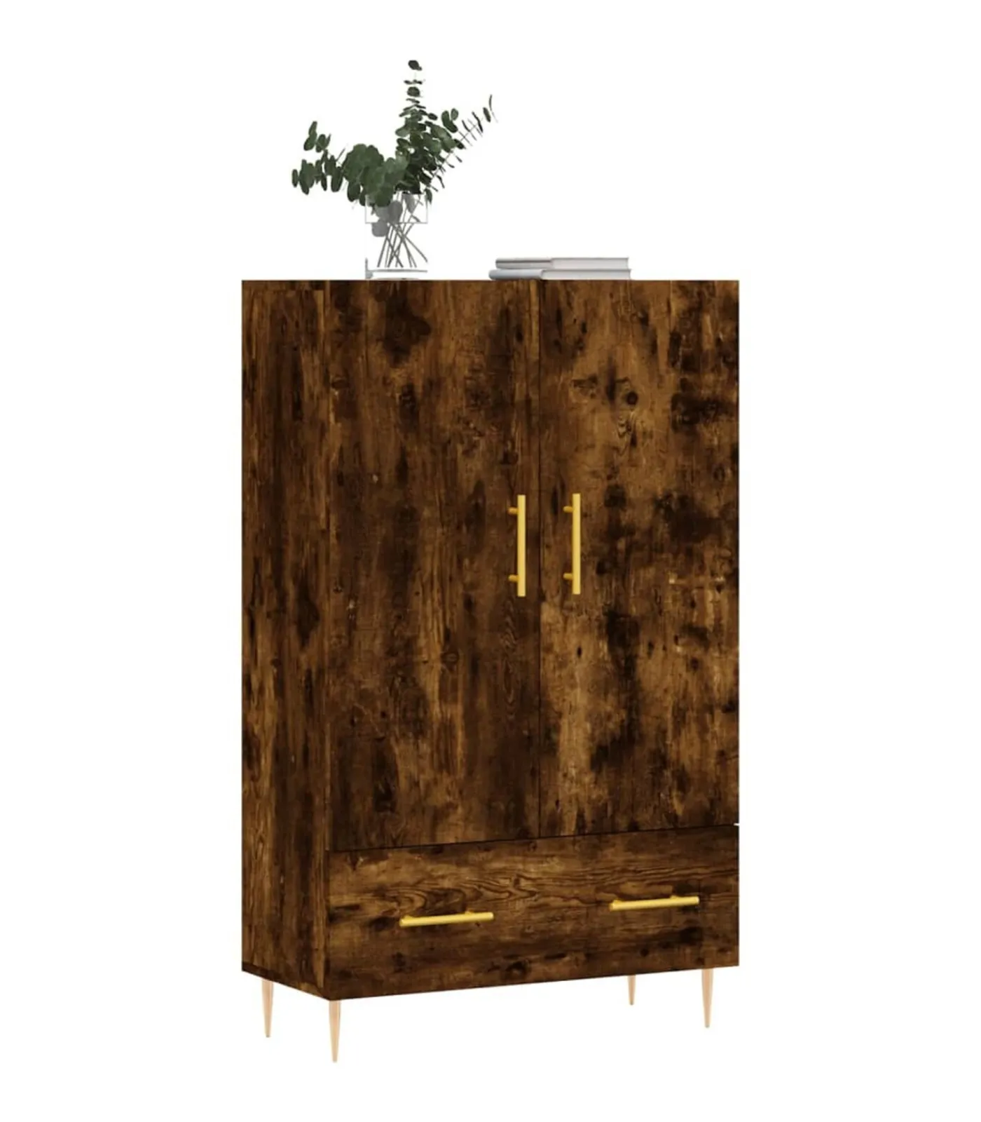 Hot Hoge kast 69,5x31x115 cm bewerkt hout gerookt eikenkleurig Meubels