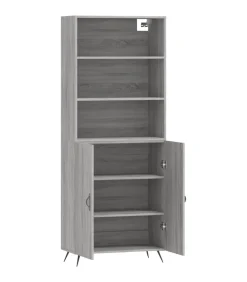 Discount Hoge kast 69,5x34x180 cm bewerkt hout grijs sonoma eikenkleurig Meubels