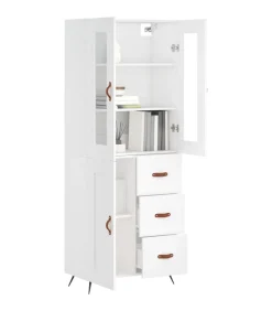 Online Hoge kast 69,5x34x180 cm bewerkt hout wit Meubels