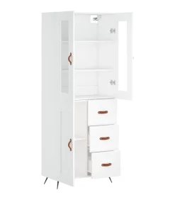 Online Hoge kast 69,5x34x180 cm bewerkt hout wit Meubels