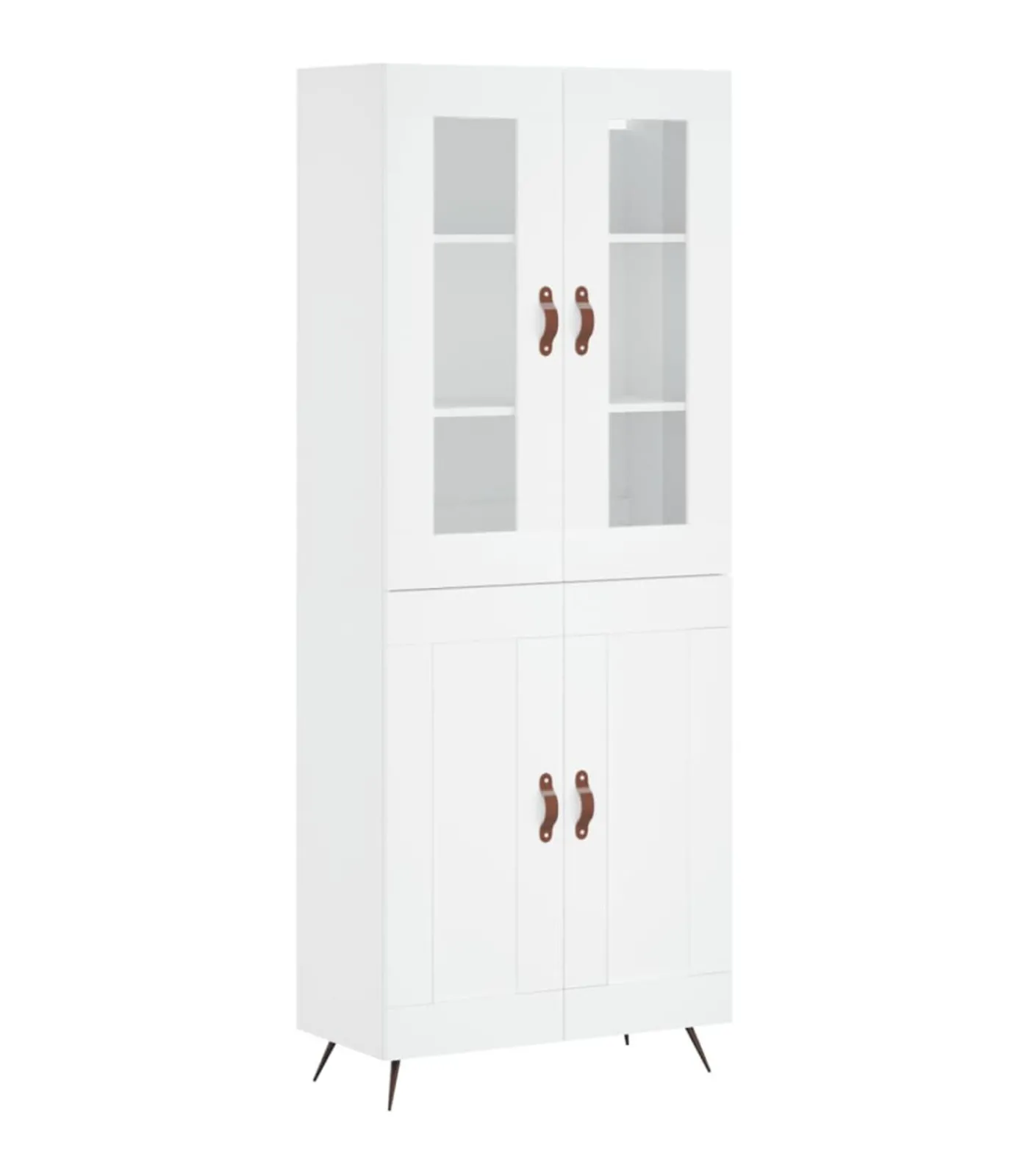 Clearance Hoge kast 69,5x34x180 cm bewerkt hout wit Meubels