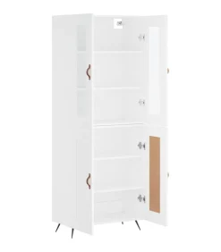 Clearance Hoge kast 69,5x34x180 cm bewerkt hout wit Meubels