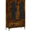 Online Hoge kast 69,5x31x115 cm bewerkt hout gerookt eikenkleurig Meubels