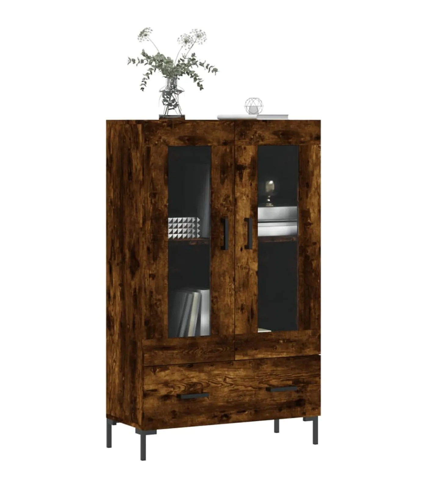 Online Hoge kast 69,5x31x115 cm bewerkt hout gerookt eikenkleurig Meubels