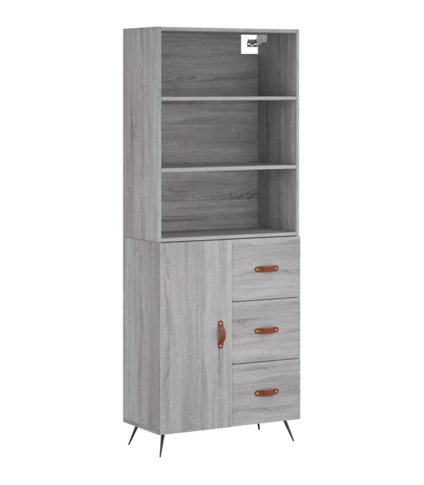 Online Hoge kast 69,5x34x180 cm bewerkt hout grijs sonoma eikenkleurig Meubels