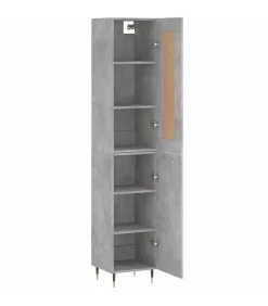 Online Hoge kast 34,5x34x180 cm bewerkt hout betongrijs Meubels