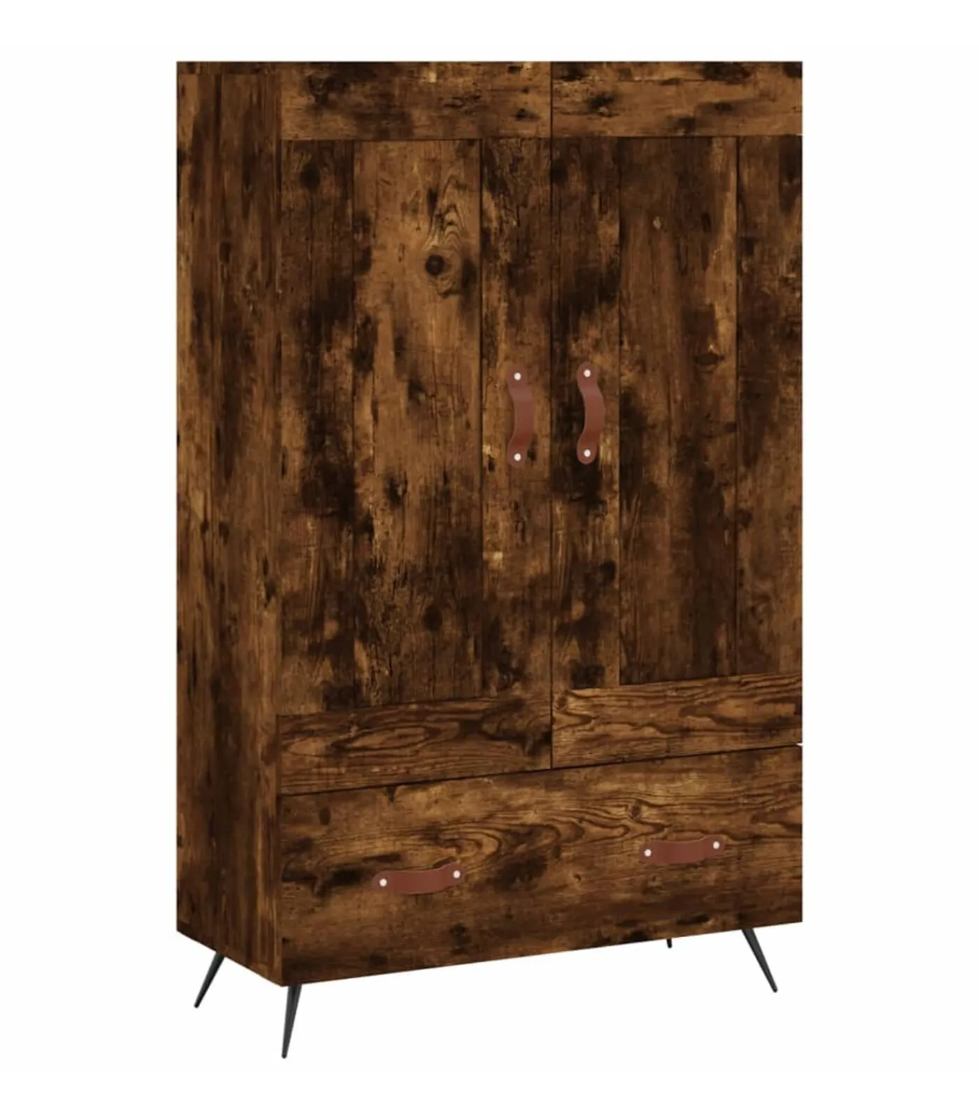 Clearance Hoge kast 69,5x31x115 cm bewerkt hout gerookt eikenkleurig Meubels