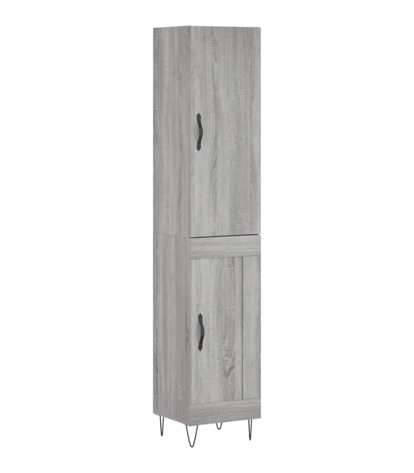 Clearance Hoge kast 34,5x34x180 cm bewerkt hout grijs sonoma eikenkleurig Meubels