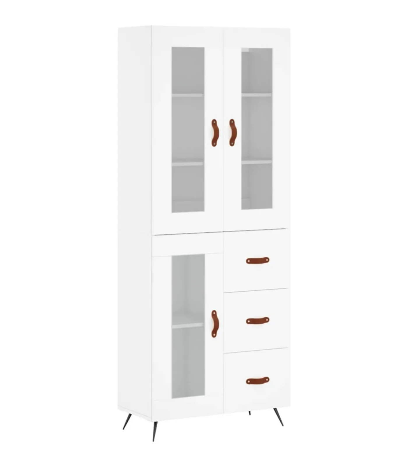 Clearance Hoge kast 69,5x34x180 cm bewerkt hout wit Meubels