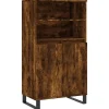 Clearance Hoge kast 60x36x110 cm bewerkt hout gerookt eikenkleurig Meubels