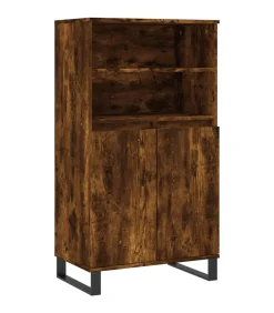 Clearance Hoge kast 60x36x110 cm bewerkt hout gerookt eikenkleurig Meubels
