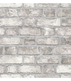 Discount Homestyle Behang Brick Wall grijs en gebroken wit Decoratie