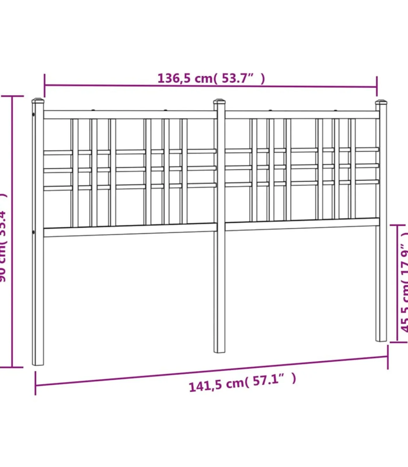 Online Hoofdbord 137 cm metaal wit Bedden