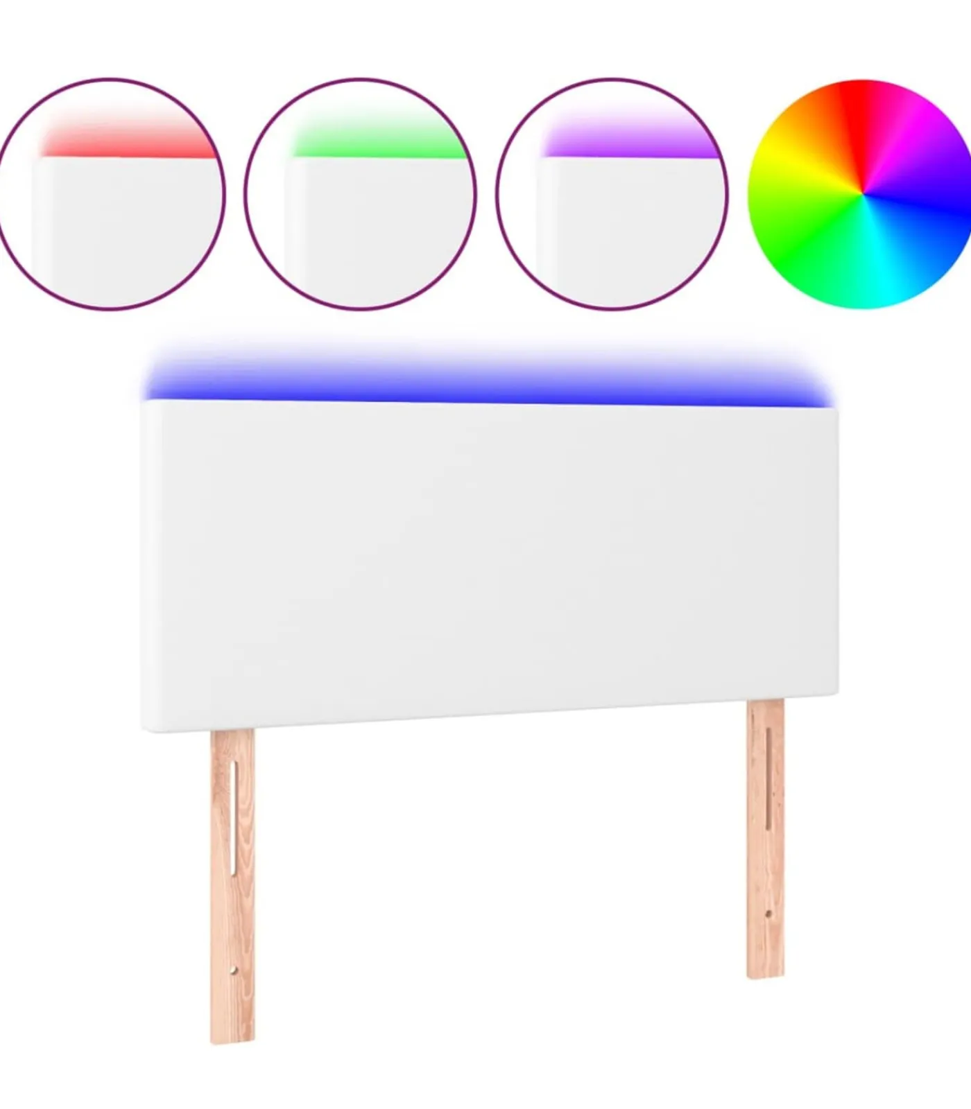 Online Hoofdbord LED 80x5x78/88 cm kunstleer wit Bedden