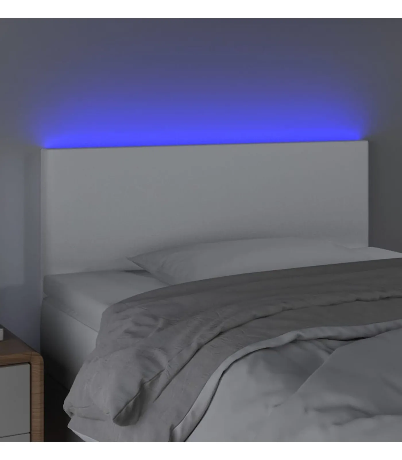 Online Hoofdbord LED 80x5x78/88 cm kunstleer wit Bedden