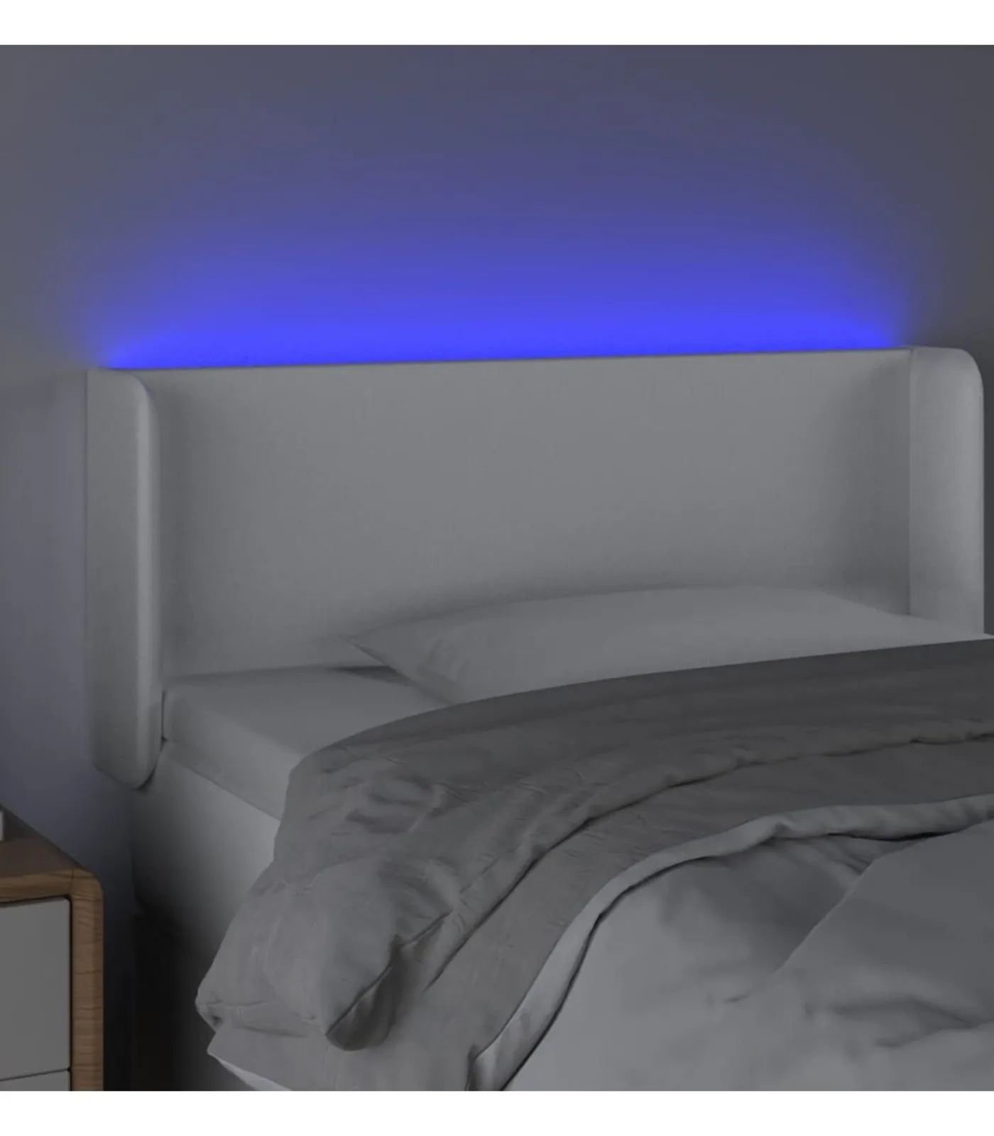 Online Hoofdbord LED 83x16x78/88 cm kunstleer wit Bedden