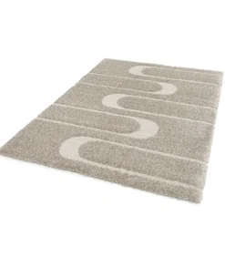 Discount Hoogpolig vloerkleed met geometrisch patroon 120 x 170 cm Tapijten