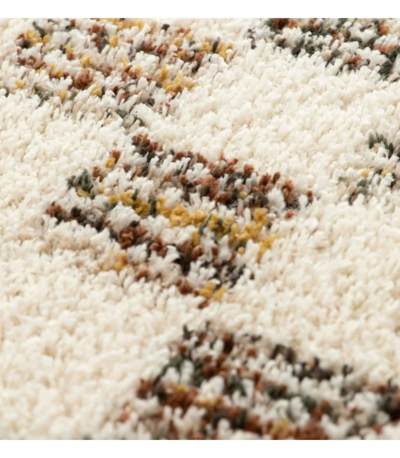 Discount Hoogpolig vloerkleed met bruin vierkant patroon 120 x 170 cm Tapijten