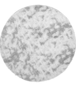 Hot Hoogpolig vloerkleed NAVARRA 160x160 cm polyester zilvergrijs Tapijten