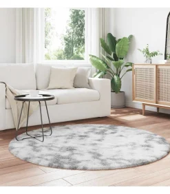 Hot Hoogpolig vloerkleed NAVARRA 160x160 cm polyester zilvergrijs Tapijten