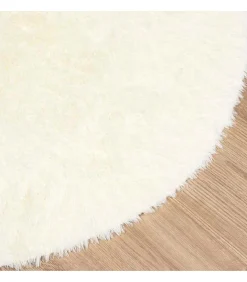 Online Hoogpolig vloerkleed NAVARRA 200x200 cm polyester crèmekleurig Tapijten