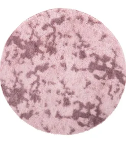 Hoogpolig vloerkleed NAVARRA 100x100 cm polyester stoffig roze Tapijten