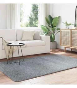 Discount Hoogpolig vloerkleed NAVARRA 130x200 cm polyester lichtgrijs Tapijten
