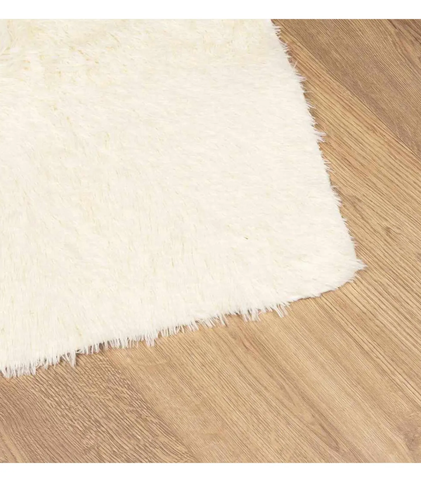 Outlet Hoogpolig vloerkleed NAVARRA 60x100 cm polyester crèmekleurig Tapijten